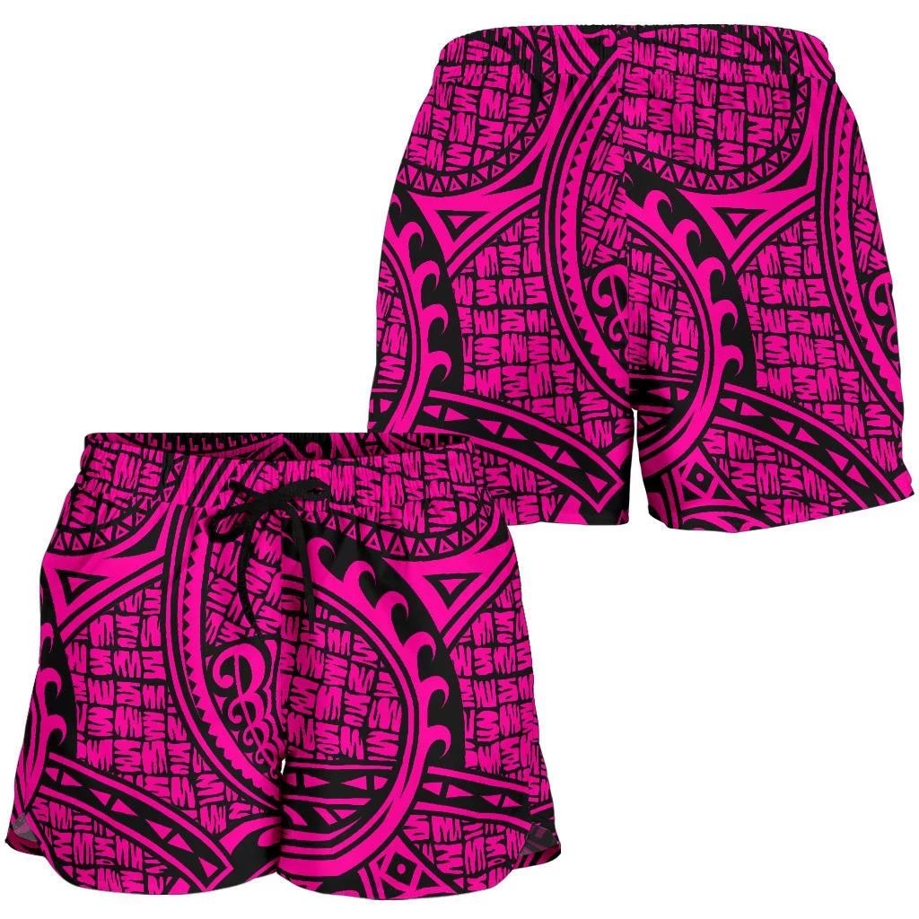 Polynesian Maori Lauhala Pink Women's Short Women Pink - Polynesian Pride