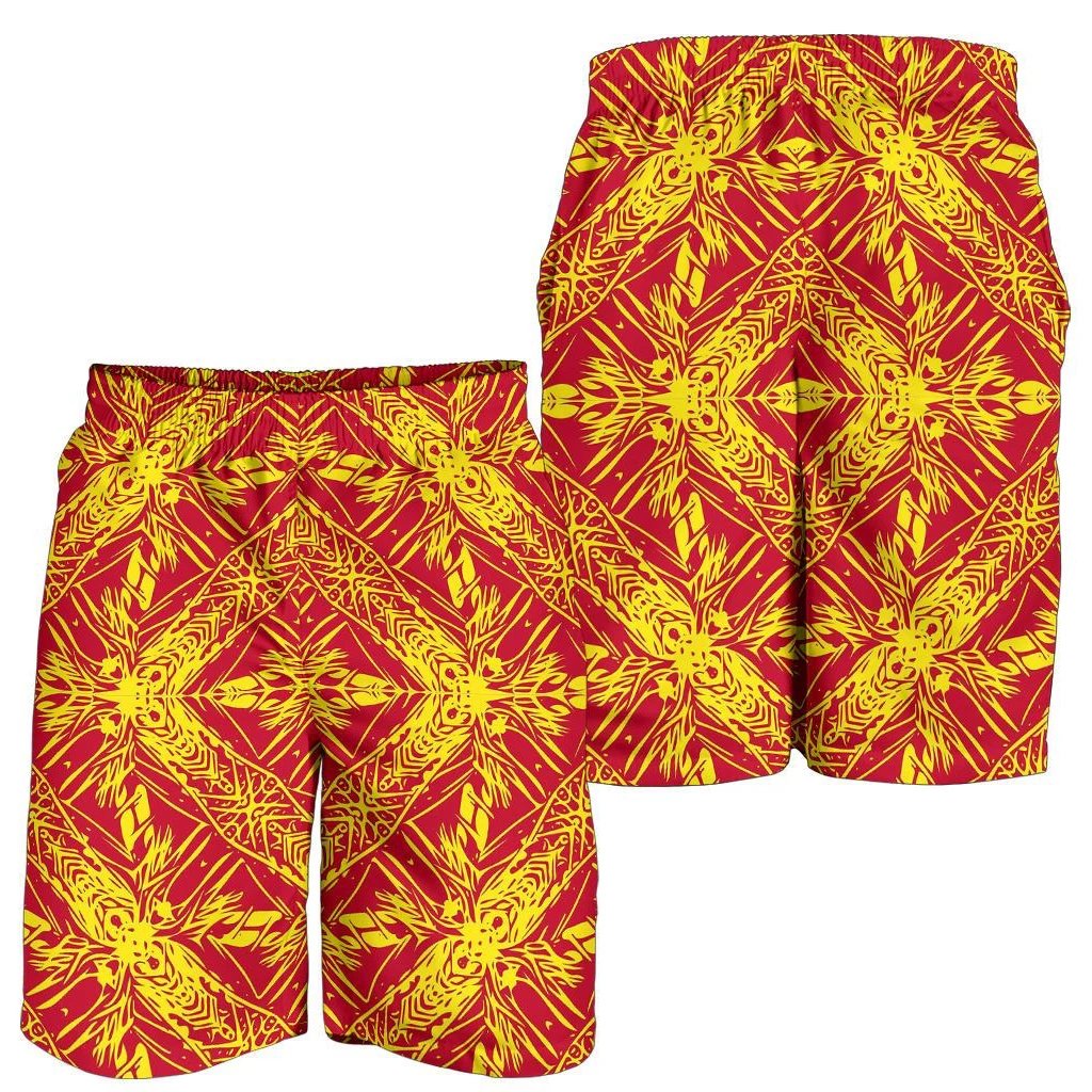 Polynesian Men's Shorts Orange White - Polynesian Pride