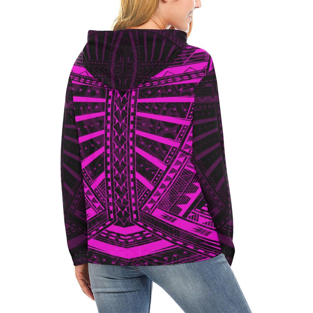 Polynesian Tattoo All Over Hoodie Pink - Polynesian Pride