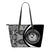 Hawaii Coat Of Arms Polynesian Small Leather Tote - Circle Style - White White - Polynesian Pride