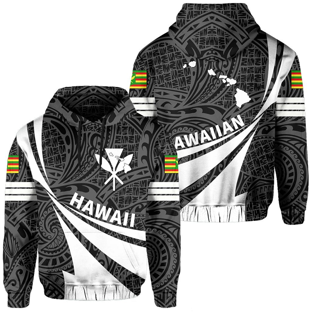 Kanaka Polynesian Hoodie White Doma Style Unisex White - Polynesian Pride