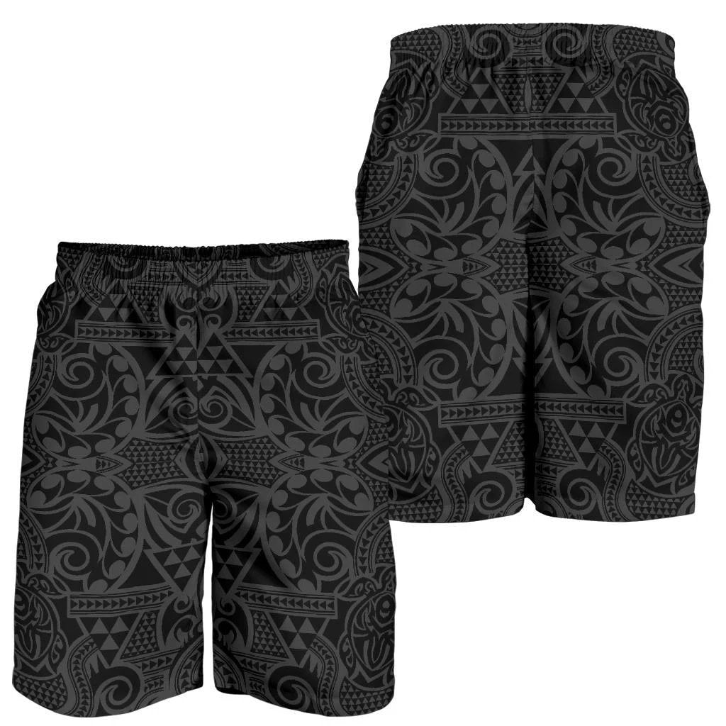 Polynesian Kakau Turtle Gray Men's Short Gray - Polynesian Pride