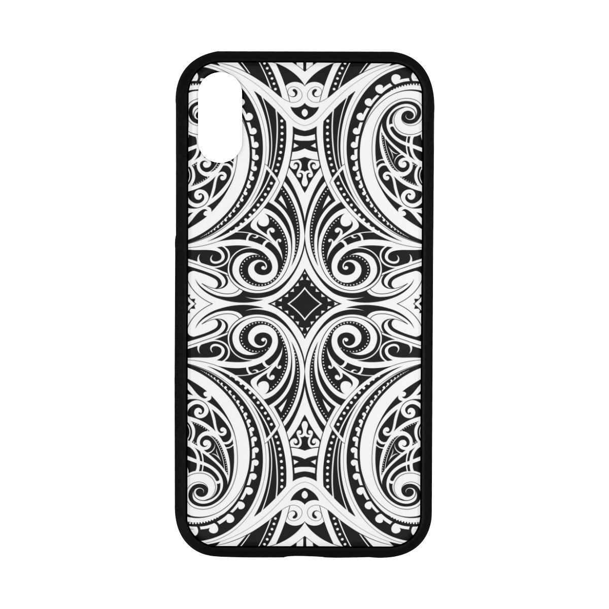 Polynesian 07 Rubber Phone Case One Size iPhone XR (6.1") Black - White - Polynesian Pride