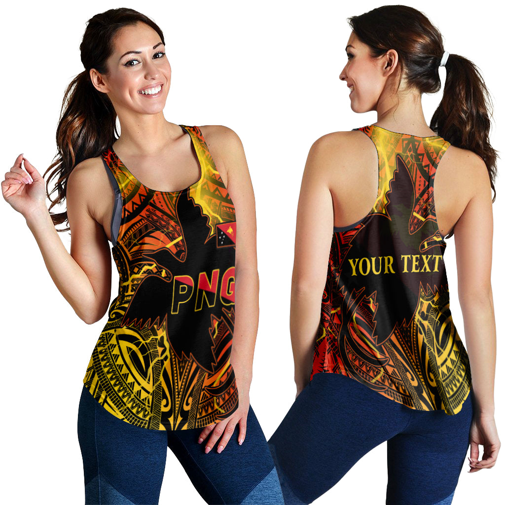 (Custom Personalised) Papua New Guinea Women Racerback Tank Stalwart Polynesian Special LT13 Red - Polynesian Pride