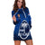 (Custom Text and Number) Fiji Rugby Hoodie Dress Flying Fijians Blue Tapa Pattern LT13 - Polynesian Pride