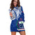 (Custom Personalised) Samoa Siapo Hoodie Dress Sporty Mix Barkcloth Panel LT13 - Polynesian Pride