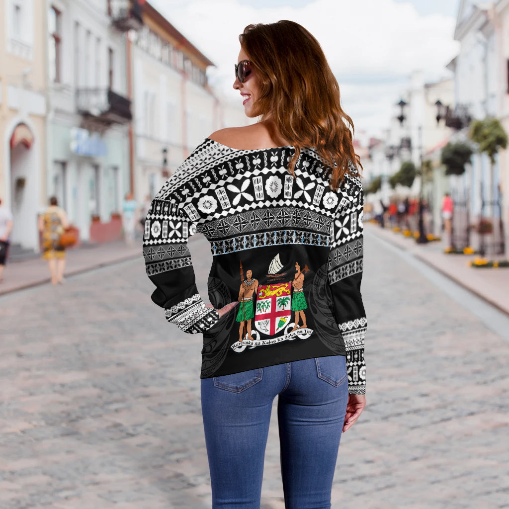 Fiji Rugby Off Shoulder Sweater Lifestyle 2022 Flying Fijians LT13 - Polynesian Pride