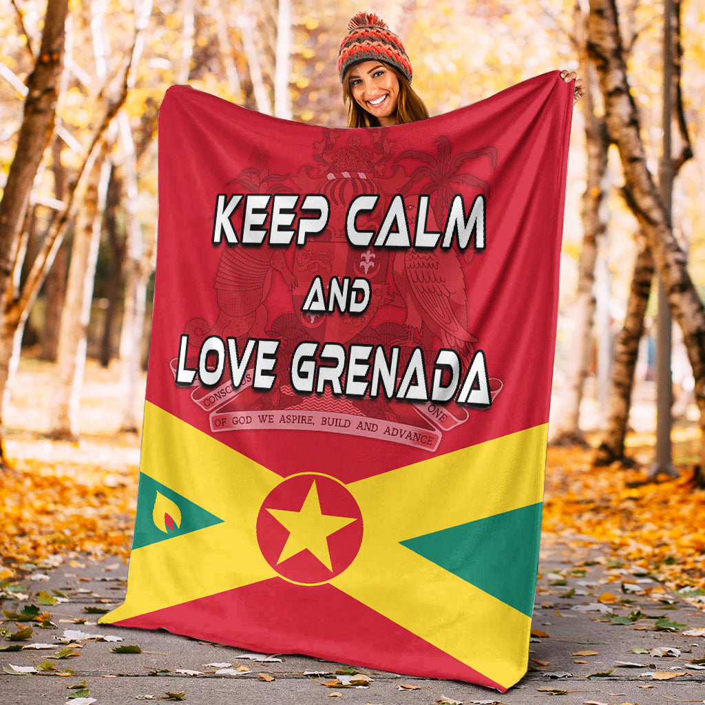 Grenada Premium Blanket Keep Calm and Love Grenada Ver.02 LT13 White - Polynesian Pride