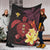 Hawaii Turtle Premium Blanket Hawaiian Flowers Version Red Elegant LT13 - Polynesian Pride