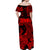 Hawaii Off Shoulder Long Dress Polynesia Red Attractive Hula Girl LT13 - Polynesian Pride