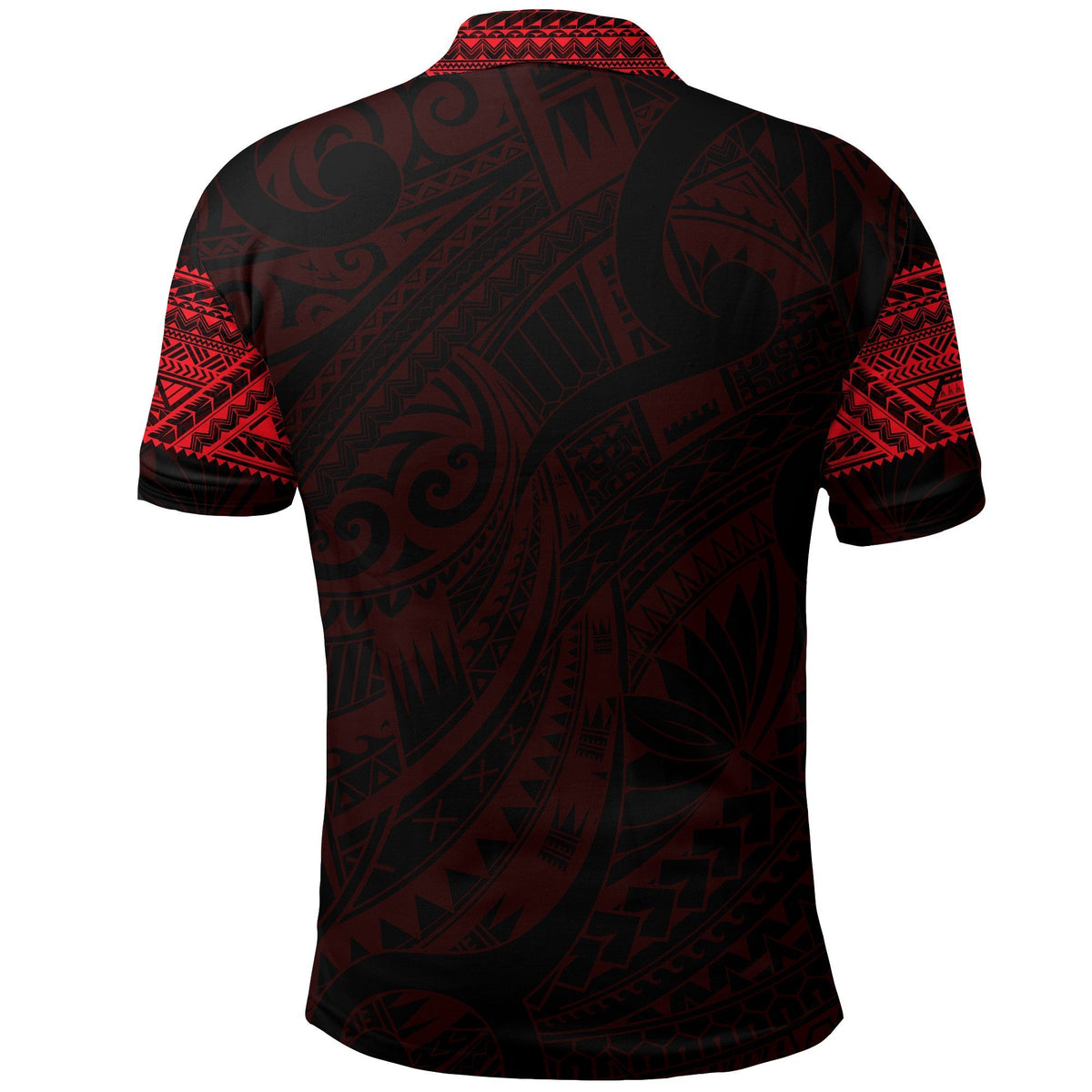 Aotearoa Maori Tattoo Black and Red Polo T Shirt - Polynesian Pride