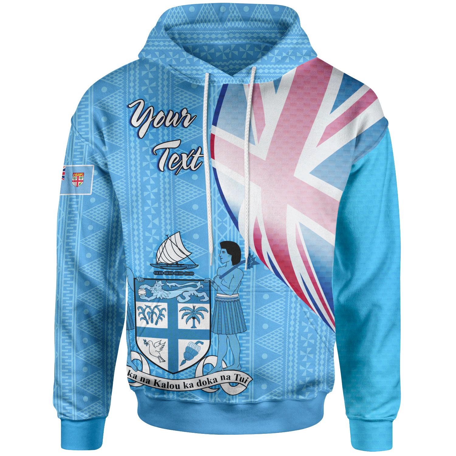 Fiji Custom Hoodie Fiji Flag Unisex Blue - Polynesian Pride