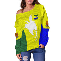 Morobe Province Off Shoulder Sweater Papua New Guinea LT13 - Polynesian Pride
