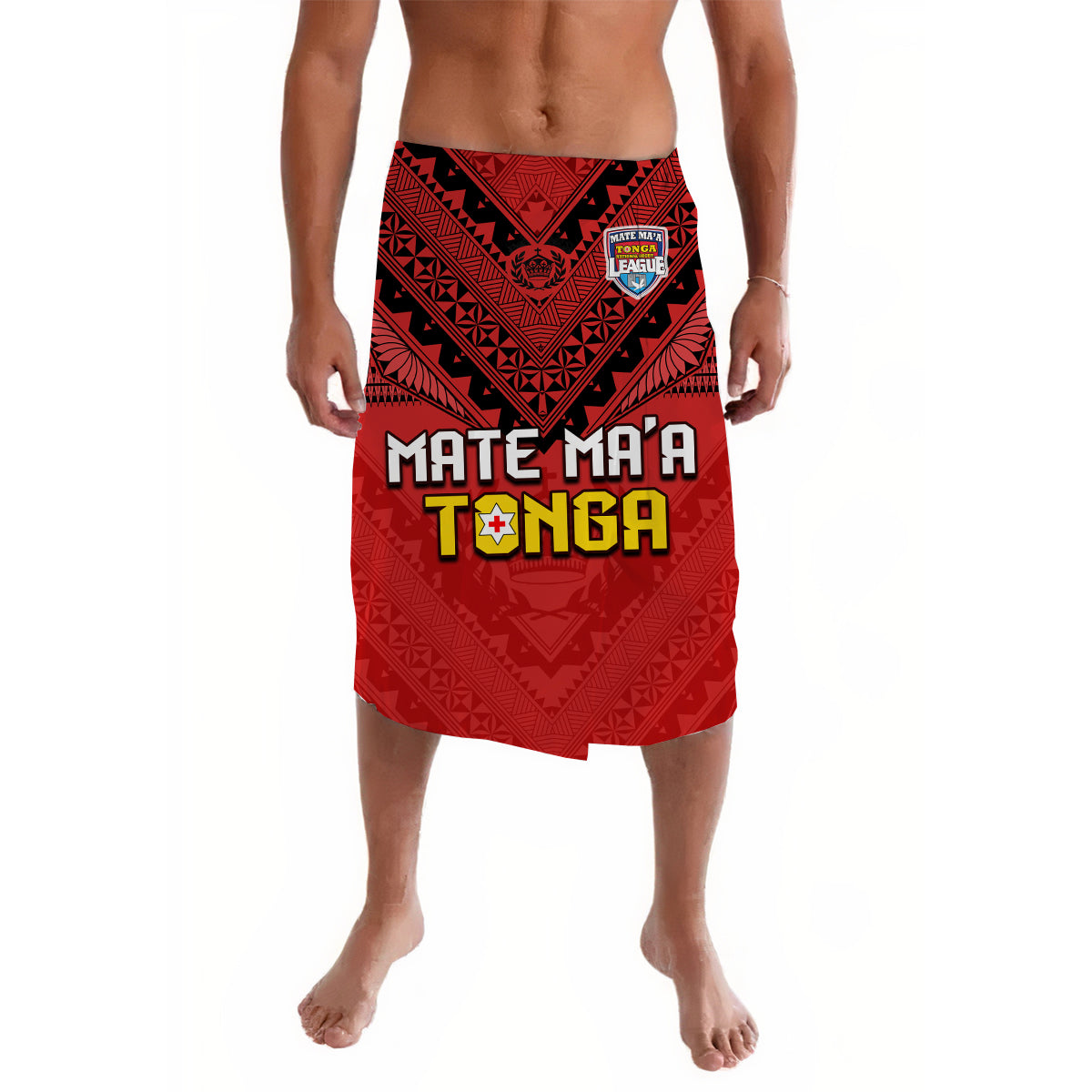 Tonga Rugby MMT Lavalava Ngatu Mate Maa Tonga Simple Ver.02 LT13 Red - Polynesian Pride