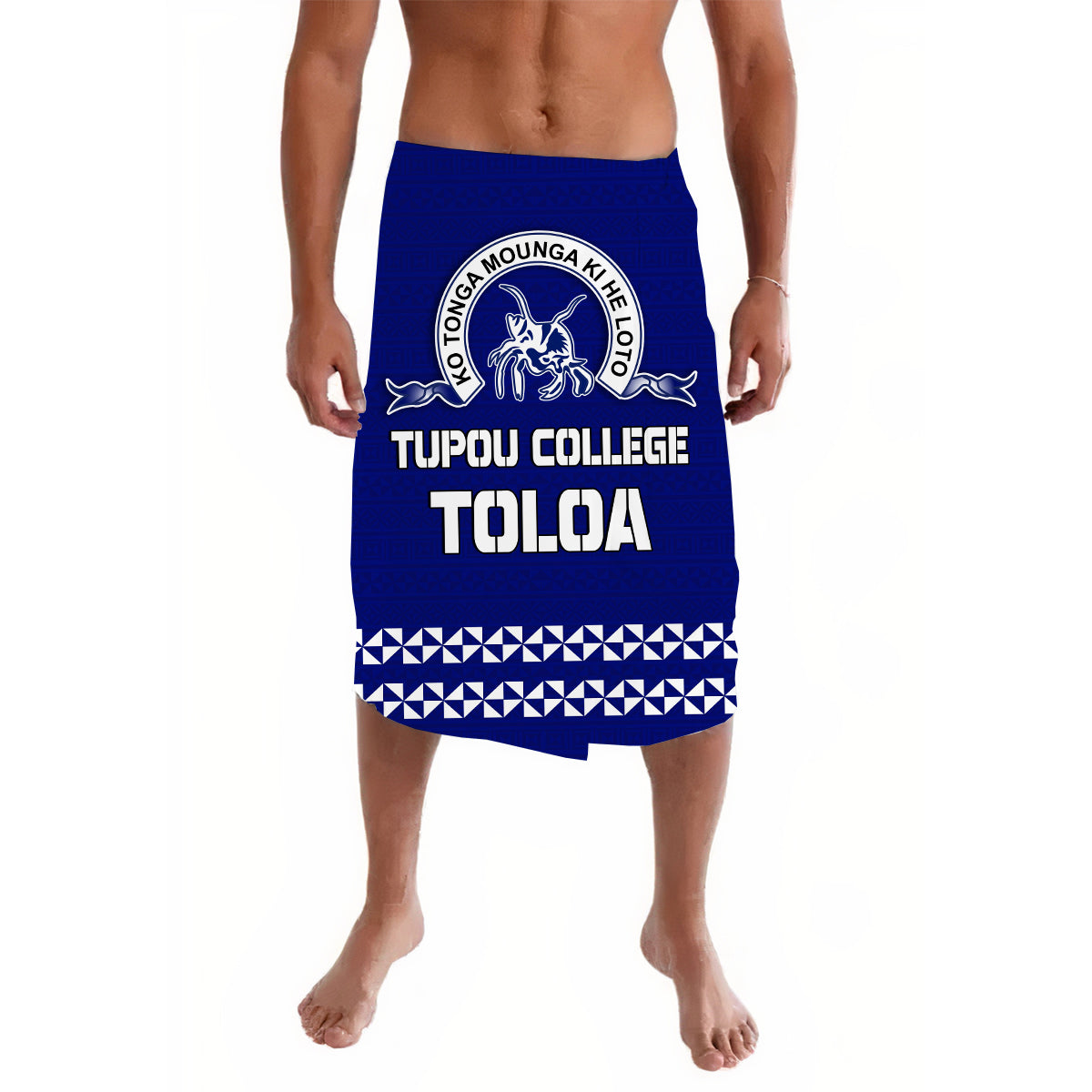 Tonga Tupou College Toloa Lavalava 156 Years Anniversary Tongan Ngatu Ver.02 LT13 Blue - Polynesian Pride