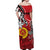 Vanuatu Color Off Shoulder Long Dress Pig Tusk Version Red LT13 - Polynesian Pride