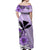 Hawaii Off Shoulder Long Dress Kakau Tribal Purple Batik Floral Ver.02 LT13 - Polynesian Pride