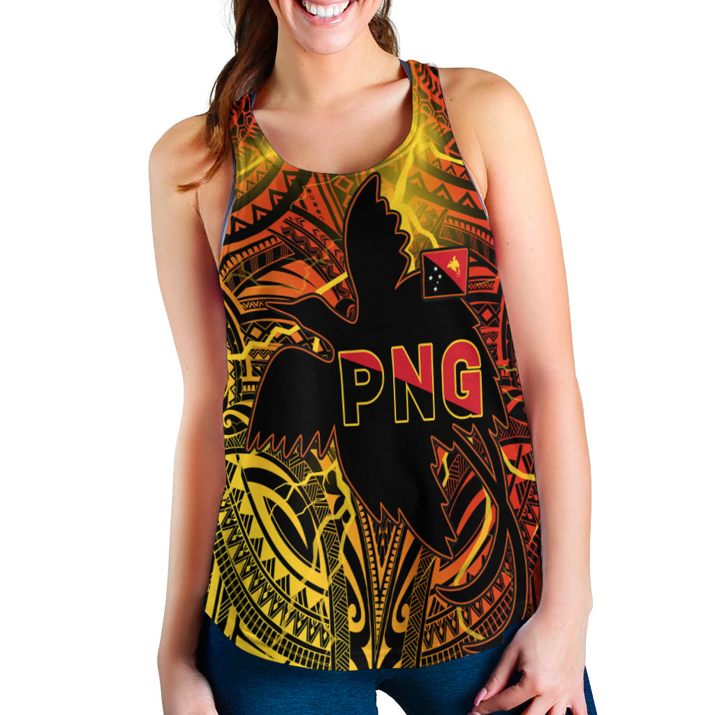 (Custom Personalised) Papua New Guinea Women Racerback Tank Stalwart Polynesian Special LT13 - Polynesian Pride