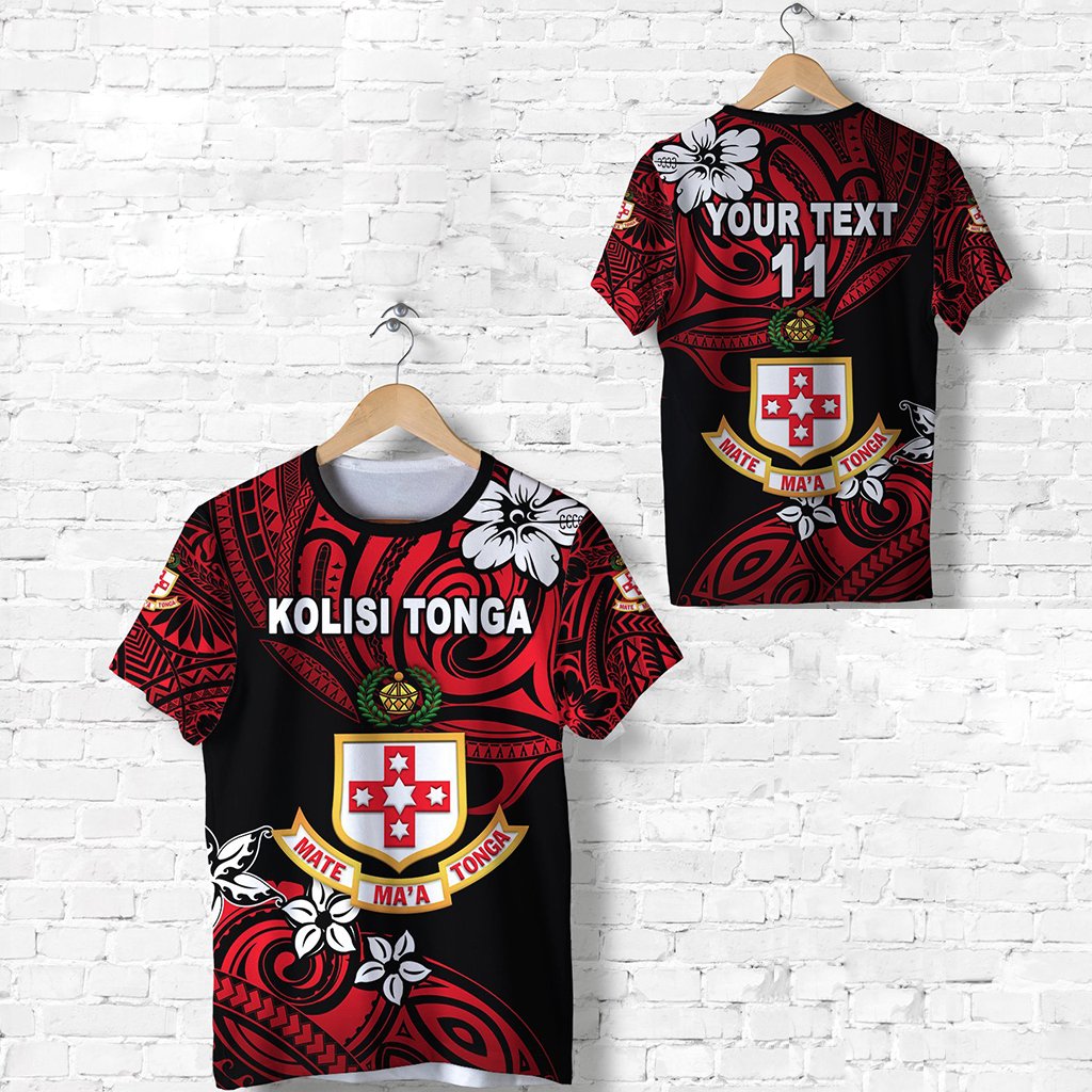 Custom Kolisi Tonga T Shirt Mate Maa Tonga Unique Vibes, Custom Text and Number Unisex Red - Polynesian Pride