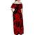 Hawaii Off Shoulder Long Dress Polynesia Red Octopus LT13 - Polynesian Pride