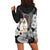 (Custom Personalised) Guam Seal Hoodie Dress Polynesian Turtle with Flowers Version White LT13 - Polynesian Pride