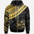 Fiji Custom Zip Hoodie Fiji Ginger Lei Pattern Gold Unisex Gold - Polynesian Pride