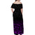 (Custom Personalised) New Zealand Off Shoulder Long Dress Maori Pattern Purple LT13 - Polynesian Pride