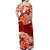 (Custom Personalised) Hawaii Off Shoulder Long Dress Red Polynesian Turtle and Hibiscus LT13 - Polynesian Pride