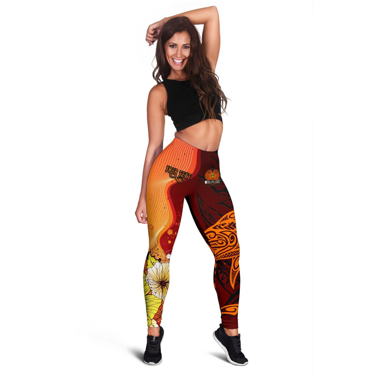 Papua New Guinea Custom Personalised Women's Leggings - Tribal Tuna Fish - Polynesian Pride