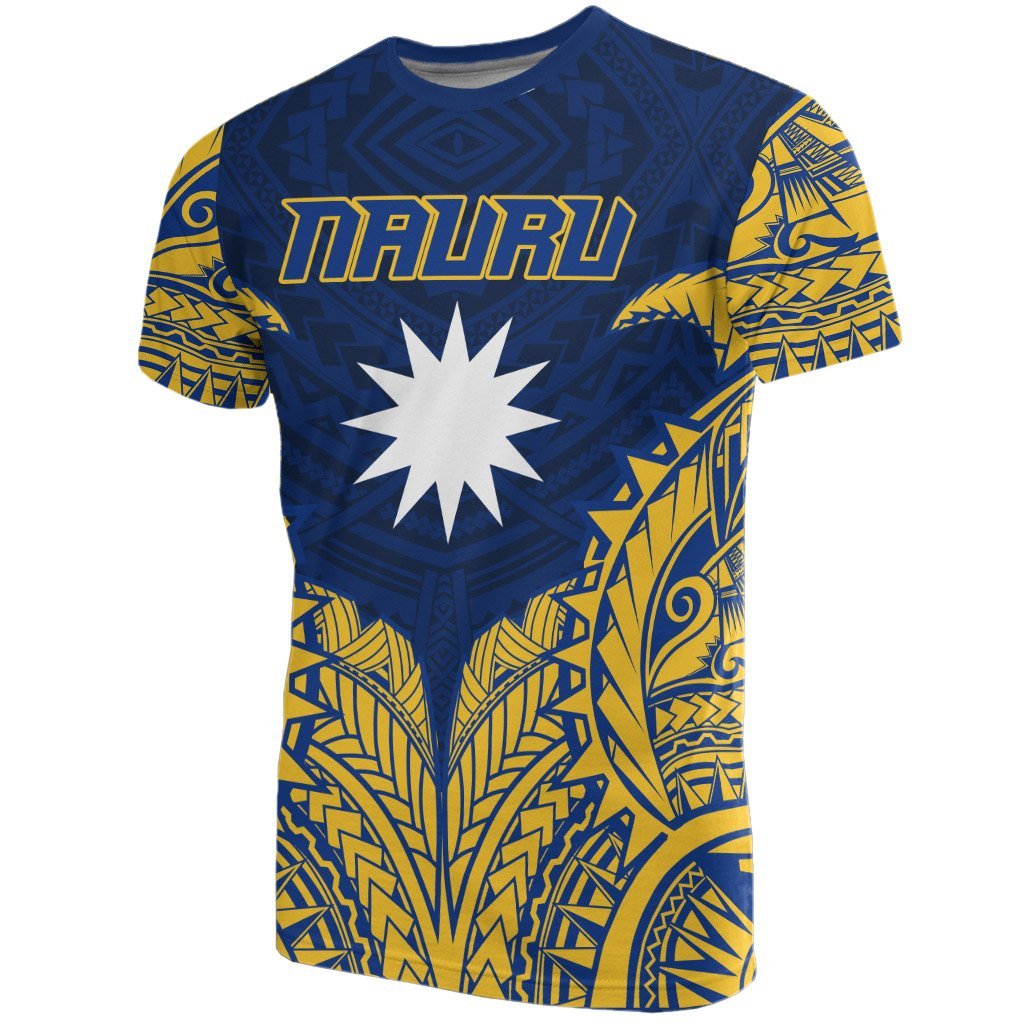 Nauru Premium T Shirt Nauru Flag Polynesian Tattoo Unisex Blue - Polynesian Pride