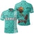 Hawaiian Islands Warrior Kakau Turquoise Polynesian Polo Shirt Unisex Turquoise - Polynesian Pride