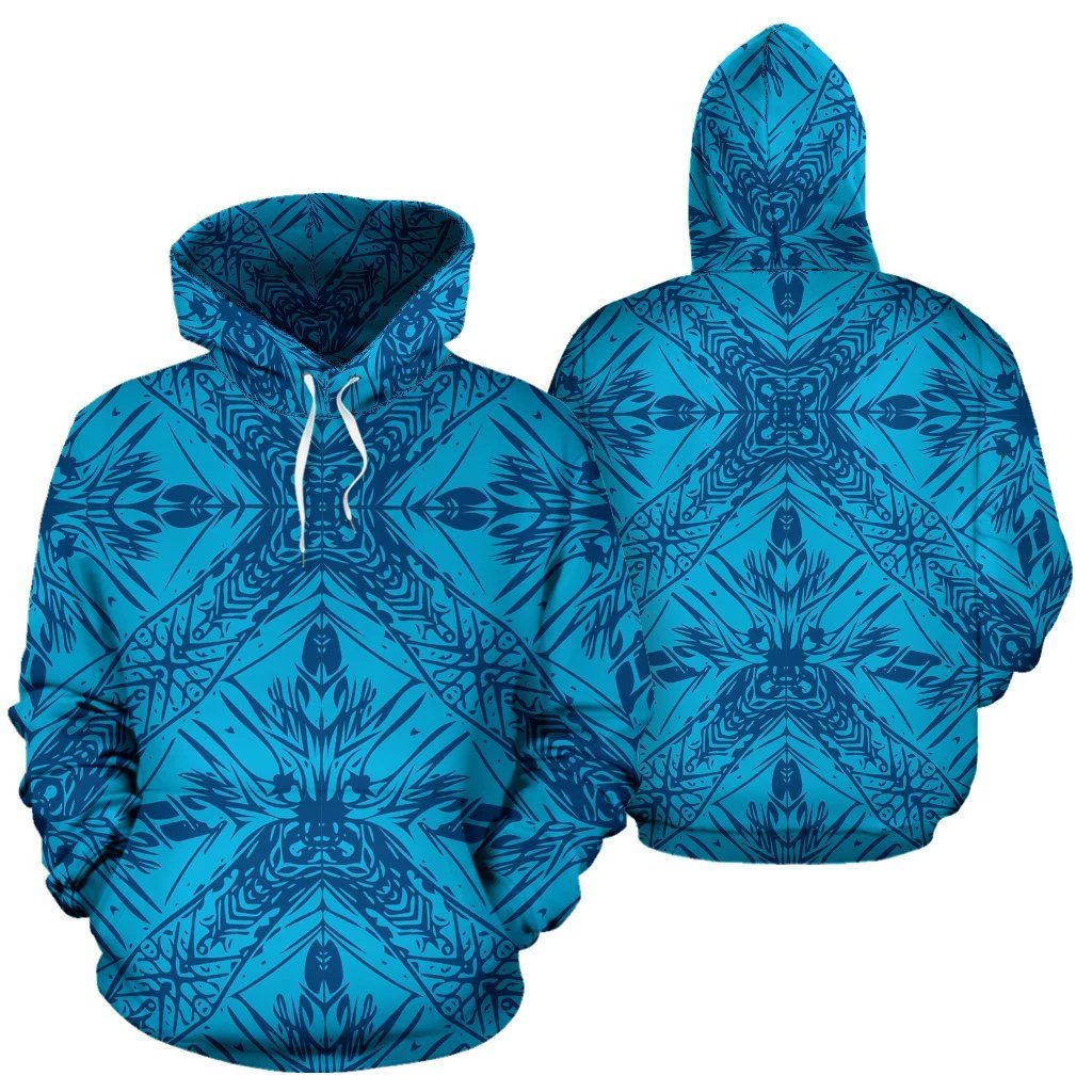 Polynesian Tribal Hoodie 21 Unisex White - Polynesian Pride