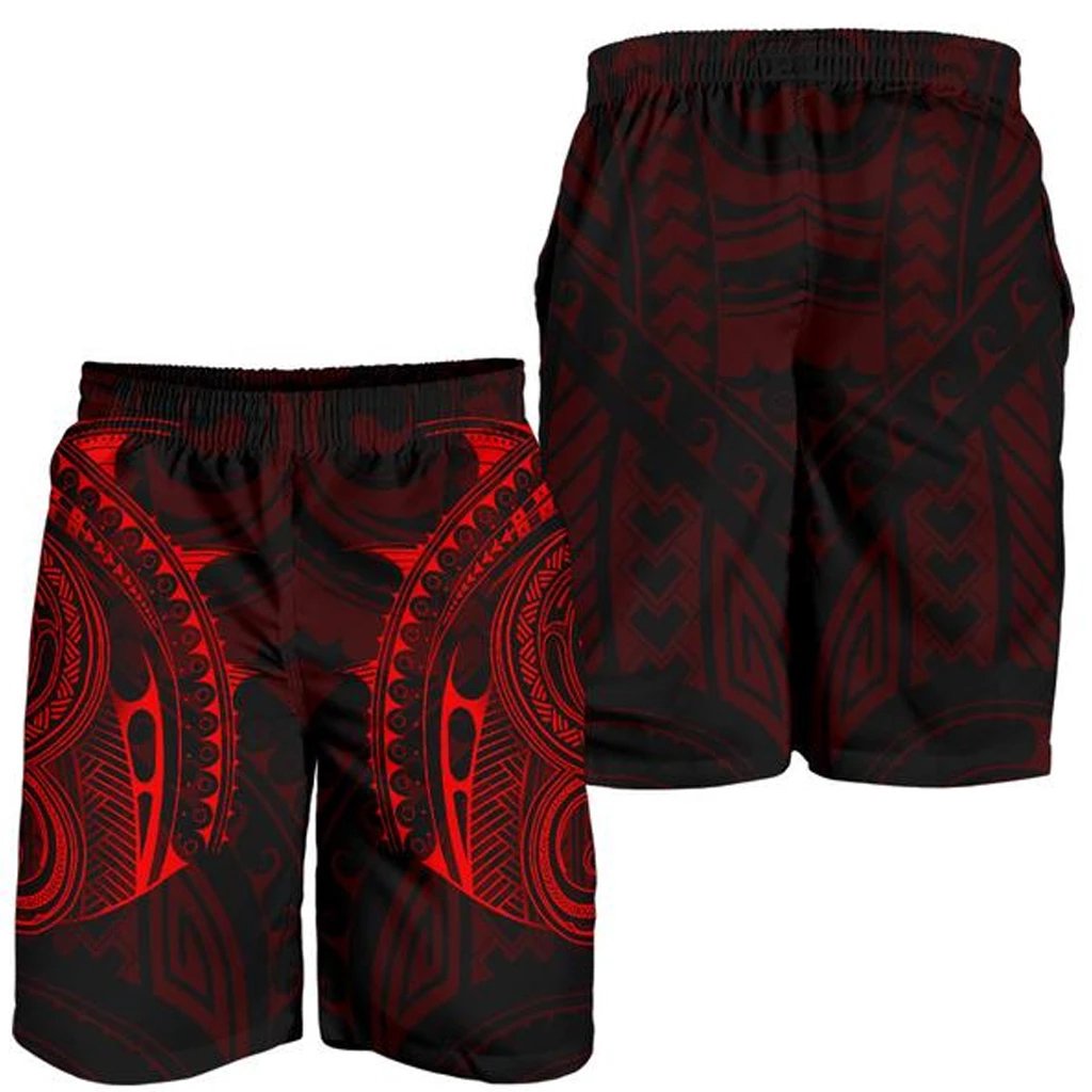 Strong Polynesian Tattoo Men's Shorts Red Red - Polynesian Pride