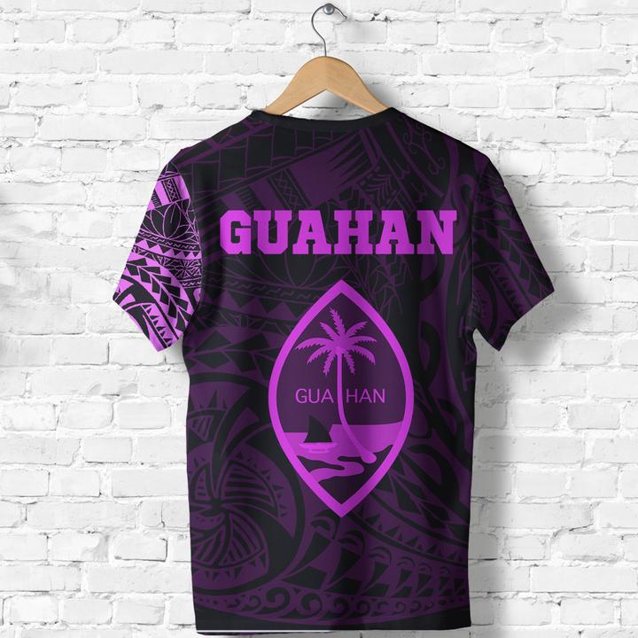 Guahan T Shirt Guahan Coat of Arms Polynesian Tattoo Style Pink - Polynesian Pride