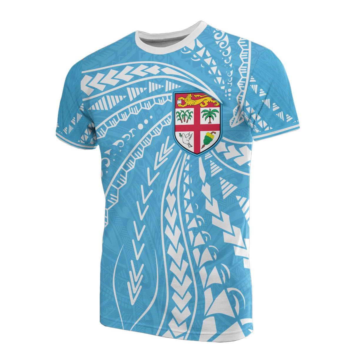 Fiji T Shirt Fijian Flag Swirling Style Unisex Art - Polynesian Pride