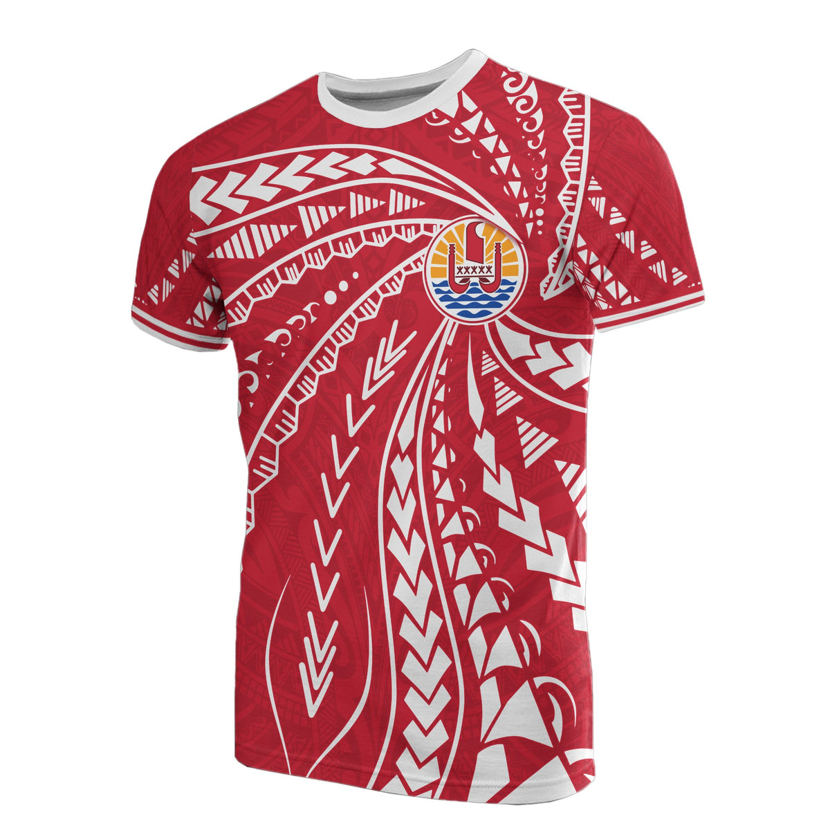 Tahiti T Shirt Tahiti Flag Swirling Style Unisex Art - Polynesian Pride