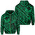 Hawaii Hoodie (Zip) King Kakau Kanaka Green Unisex Green - Polynesian Pride