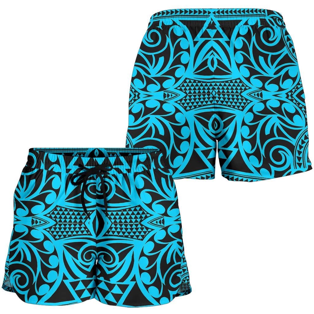 Polynesian Women's Shorts Grown Blue White Women White - Polynesian Pride