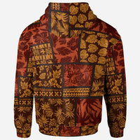 Polynesian Hoodie Elements Fabric Patchwork - Polynesian Pride