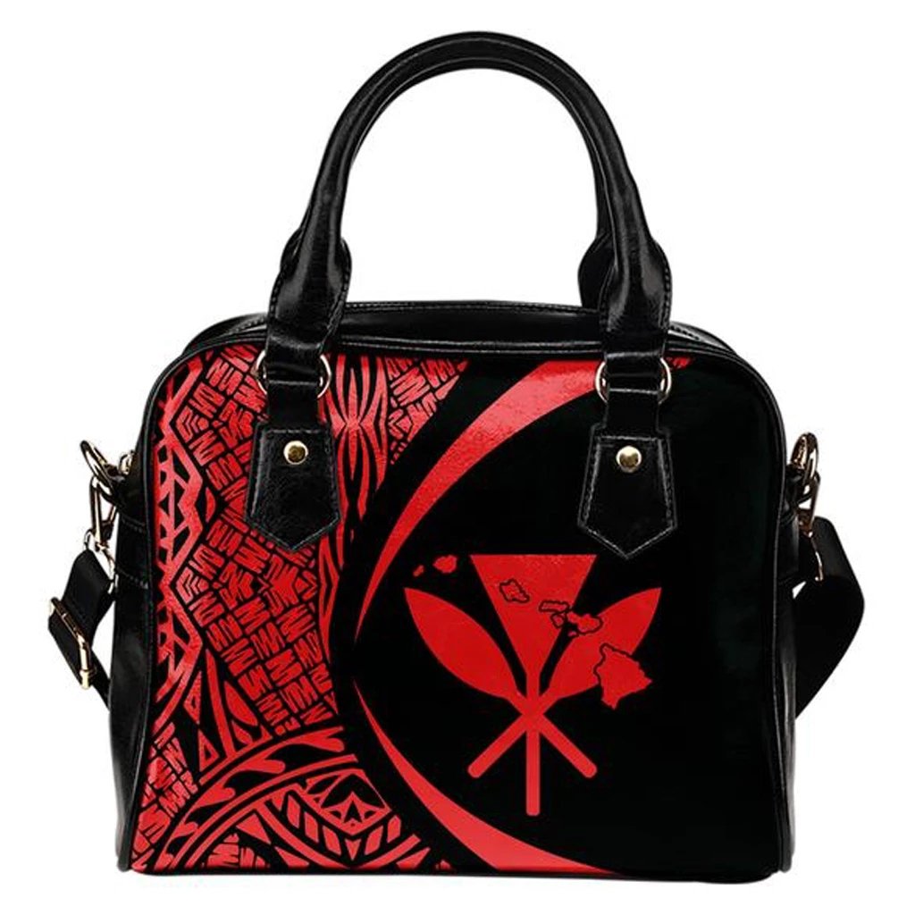 Kanaka Hawaii Map Red Shoulder Handbag One Size Red - Polynesian Pride