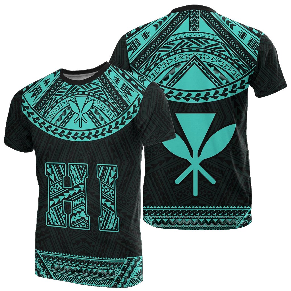 Hawaii Kanaka Polynesian T Shirt Divinity Turquoise Unisex Turquoise - Polynesian Pride