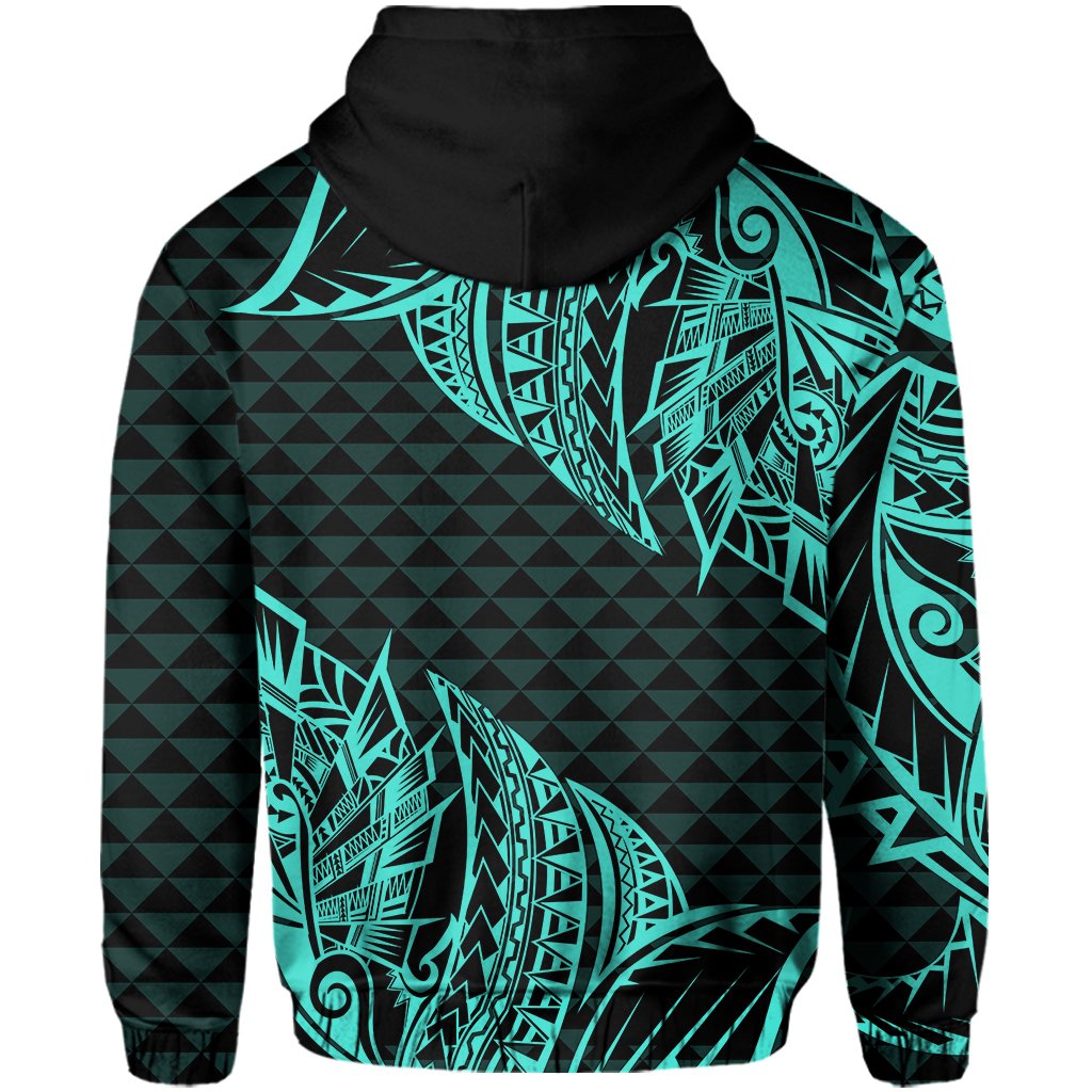Hawaii Maka Polynesian Hoodie Marcus Style Turquoise - Polynesian Pride