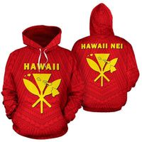 Hawaii Kanaka Polynesian Hoodie Unisex Red - Polynesian Pride