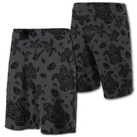 Hawaii Polynesian Turtle Palm And Sea Pebbles Board Shorts Gray Men Grey - Polynesian Pride