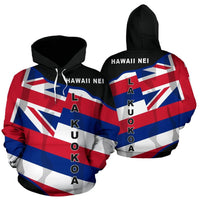 Hawaii Lakuokoa Flag Hoodie Unisex Art - Polynesian Pride