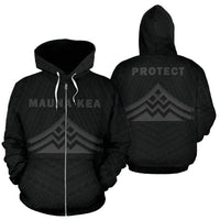 Hawaii Mauna Kea Polynesian Zip up Hoodie Grey Unisex Grey - Polynesian Pride