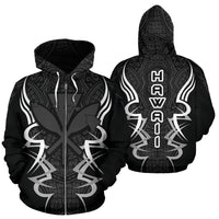 Kanaka Map Zip up Hoodie Gray Armor Style Unisex Art - Polynesian Pride