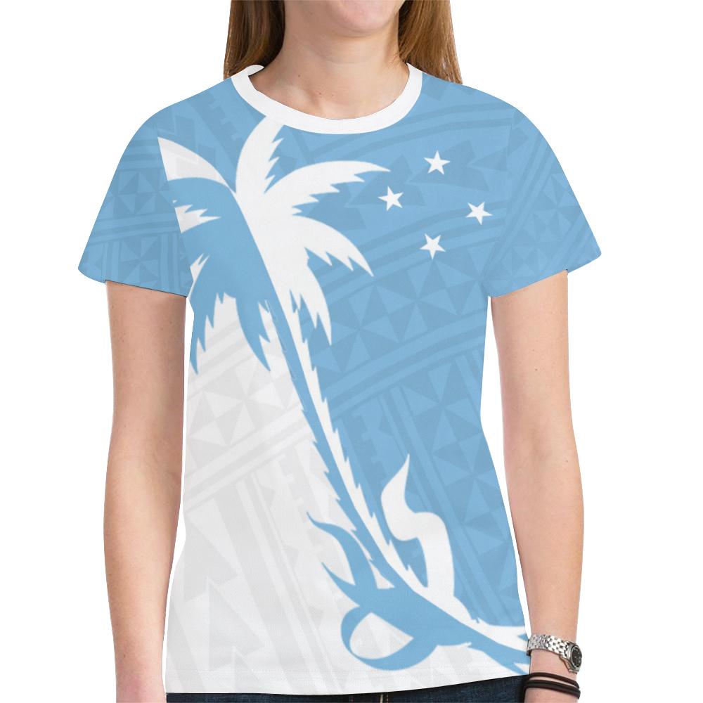 Federated States of Micronesia T Shirt F S M Flag Coconut Tree Unisex Blue - Polynesian Pride