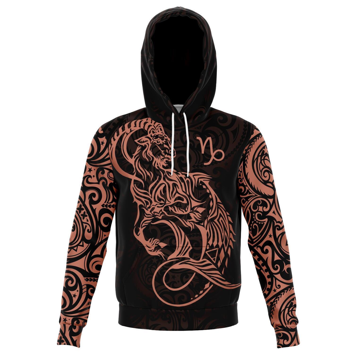 Capricorn Zodiac Hoodie Aotearoa Maori Tattoo Unisex Art - Polynesian Pride