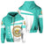 Hawaii Polynesian Sport Zipper Hoodie Turquoise Premium Style Unisex Turquoise - Polynesian Pride